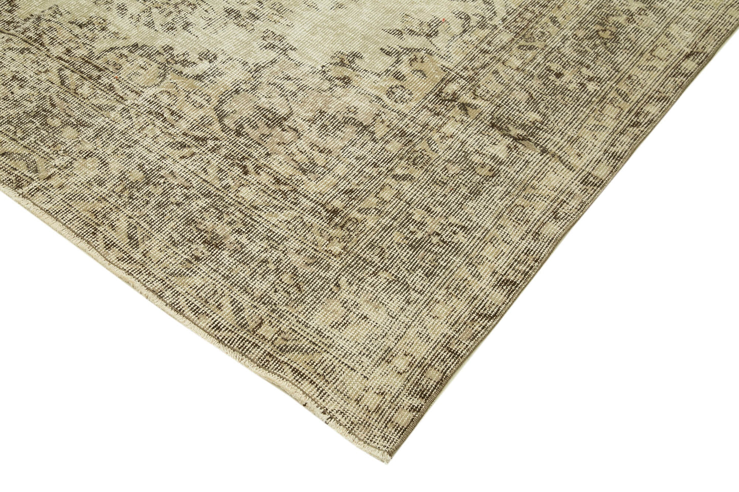 7x10 Beige Turkish Vintage Area Rug - 39312