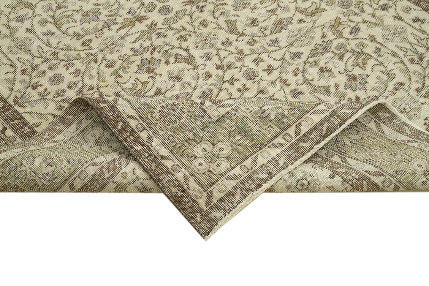6x10 Beige Turkish Vintage Area Rug - 39313