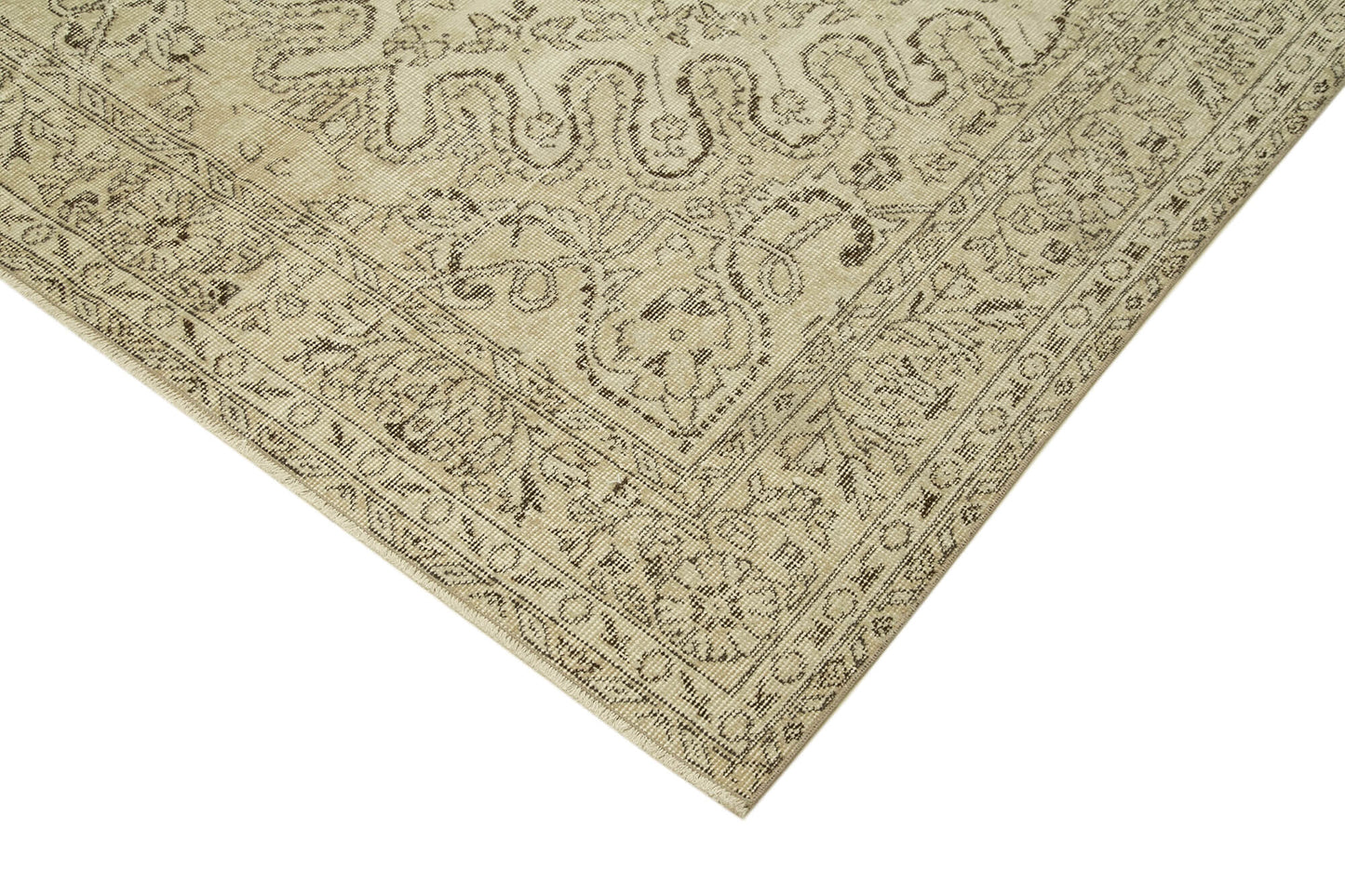 6x10 Beige Turkish Vintage Area Rug - 39323