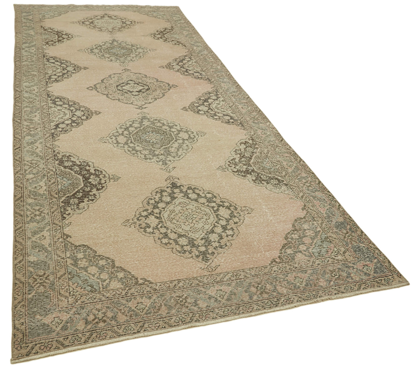 5x13 Beige Turkish Vintage Runner Rug - 39877