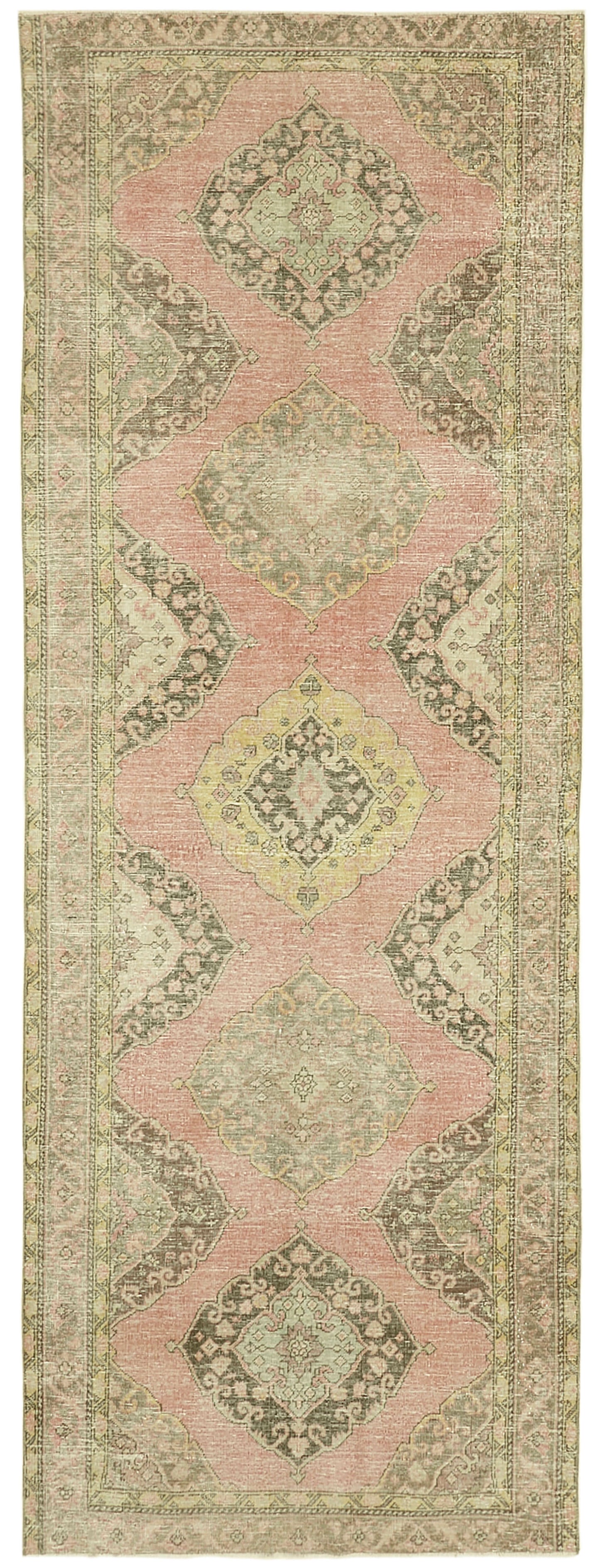 5x12 Beige Turkish Vintage Runner Rug - 39883