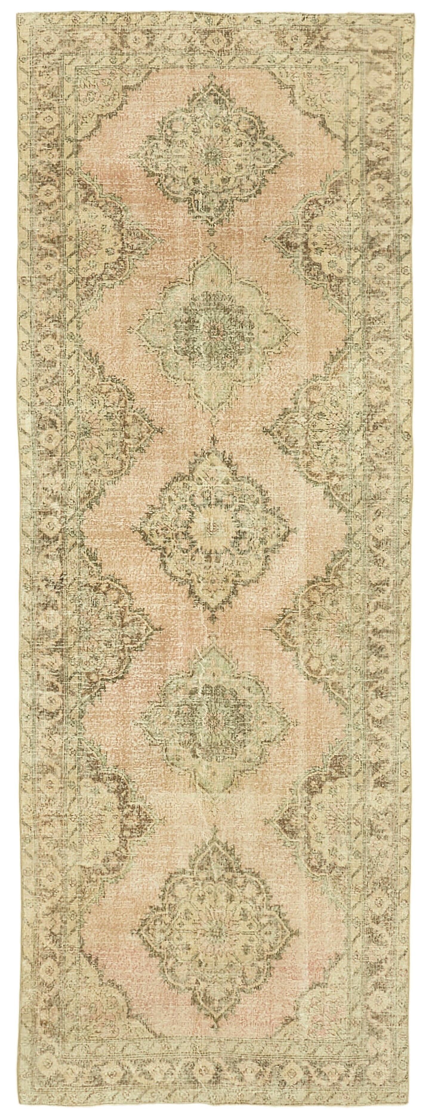 4x13 Beige Turkish Vintage Runner Rug - 39888