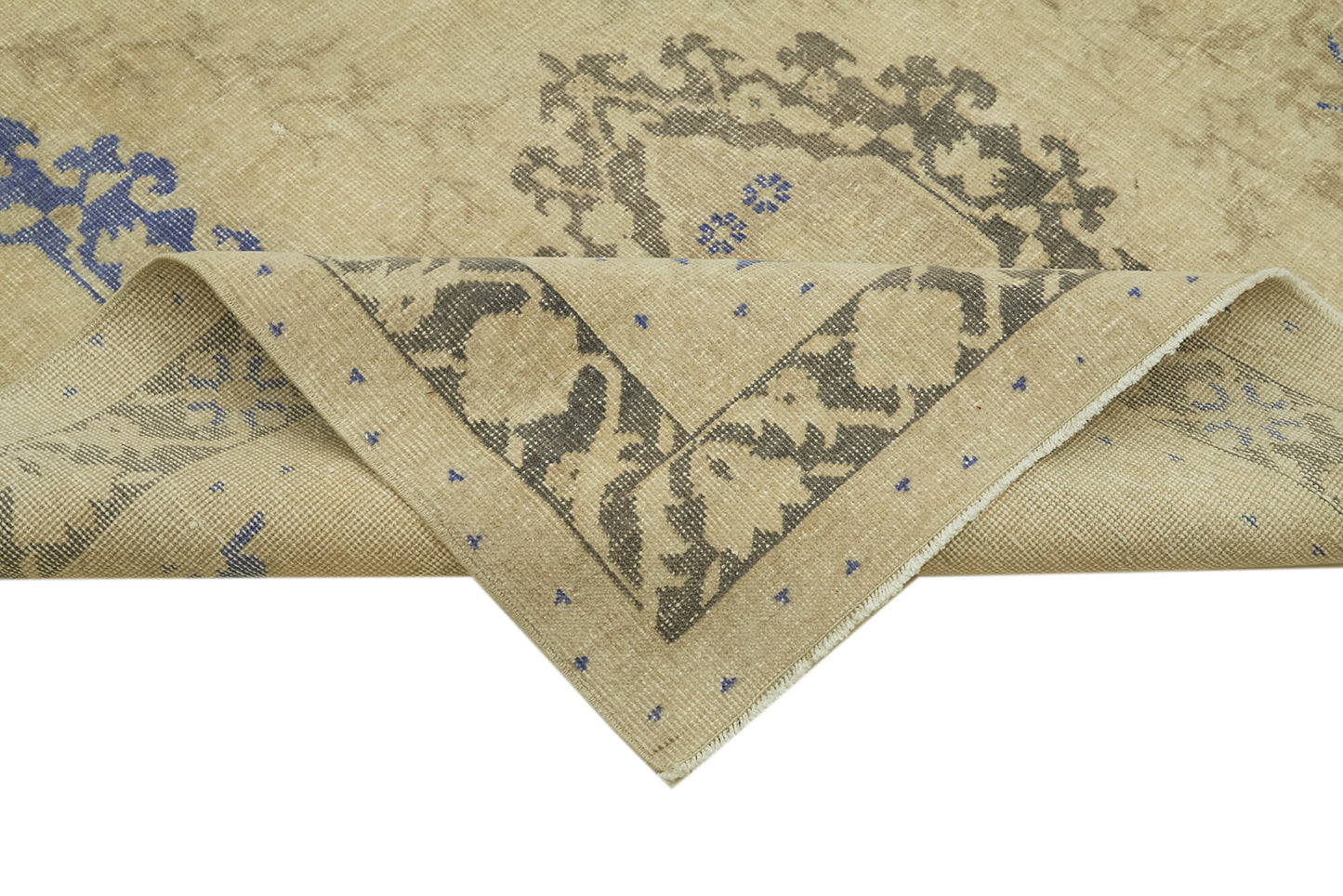 4x13 Beige Turkish Vintage Runner Rug - 39909