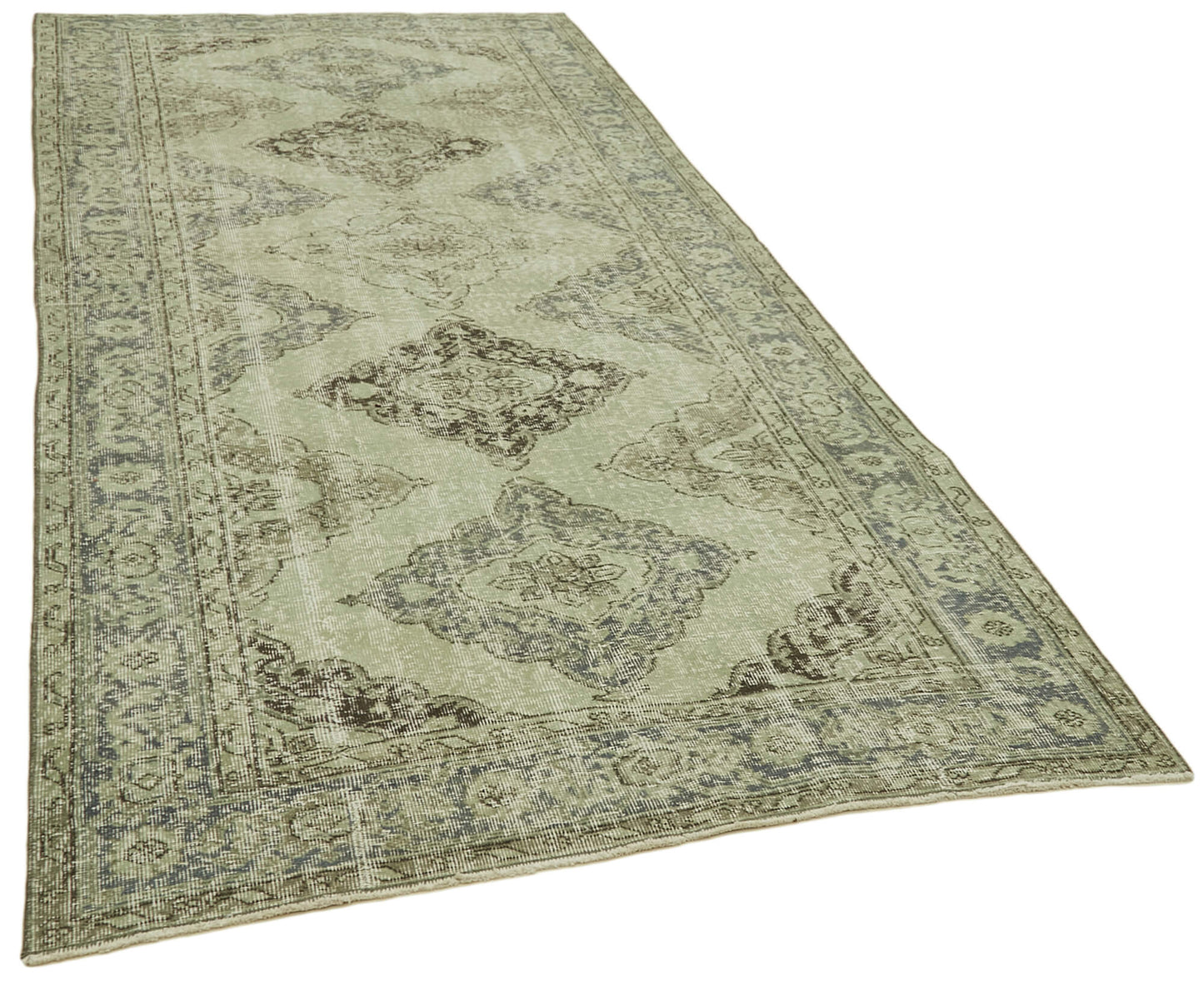 5x11 Green Turkish Over Dyed Runner Rug - 39913