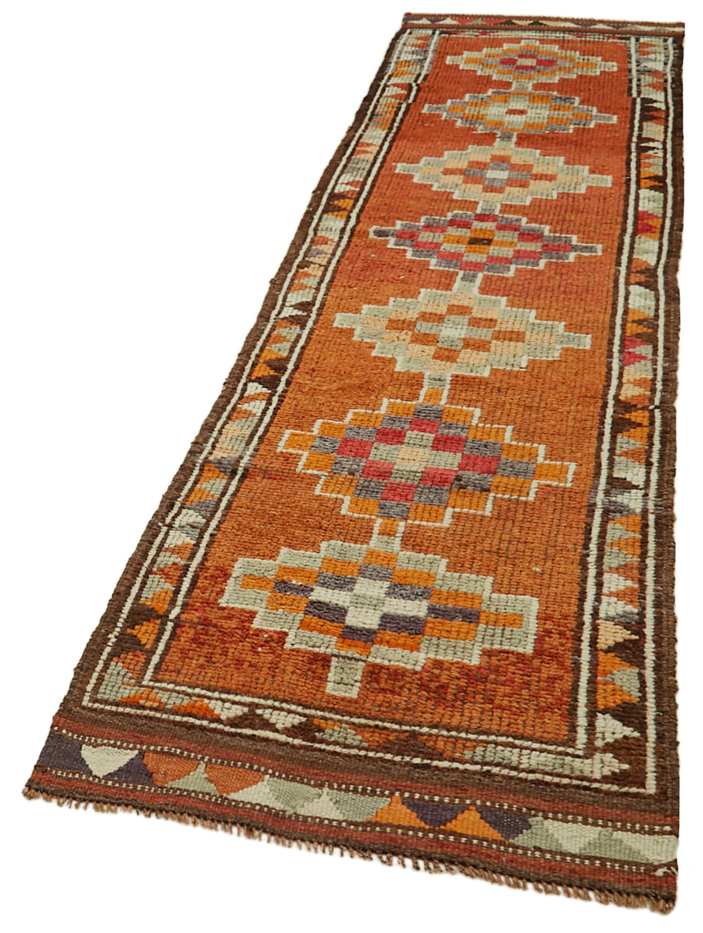 3x11 Orange Boho Runner Rugs - 41311