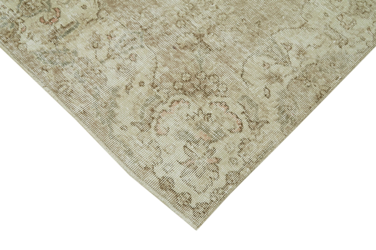 7x11 Beige Turkish Vintage Area Rug - 41392