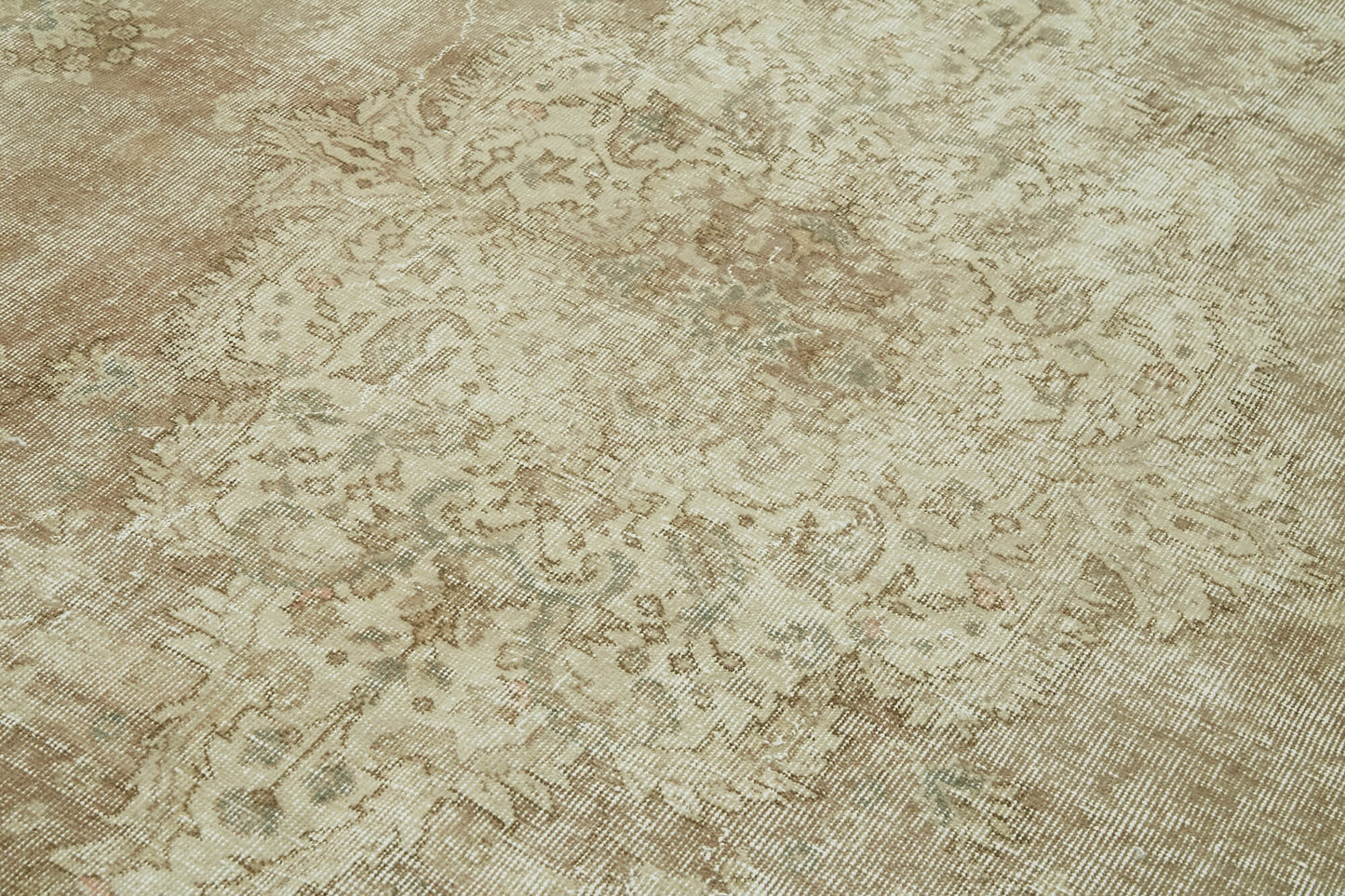 7x11 Beige Turkish Vintage Area Rug - 41392