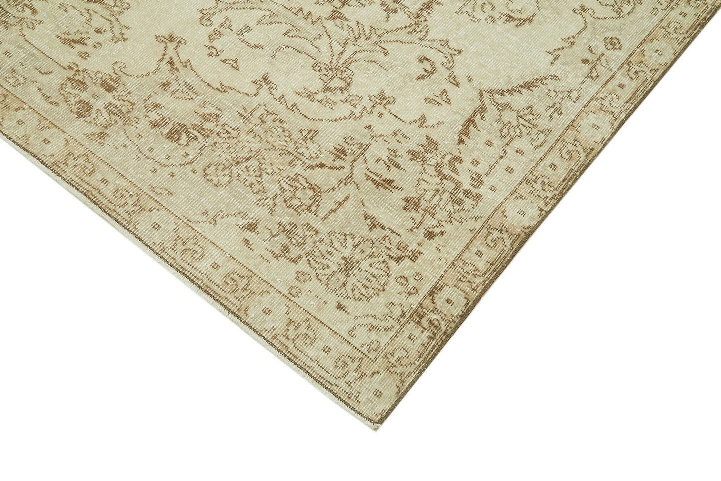 7x11 Beige Turkish Vintage Area Rug - 41393