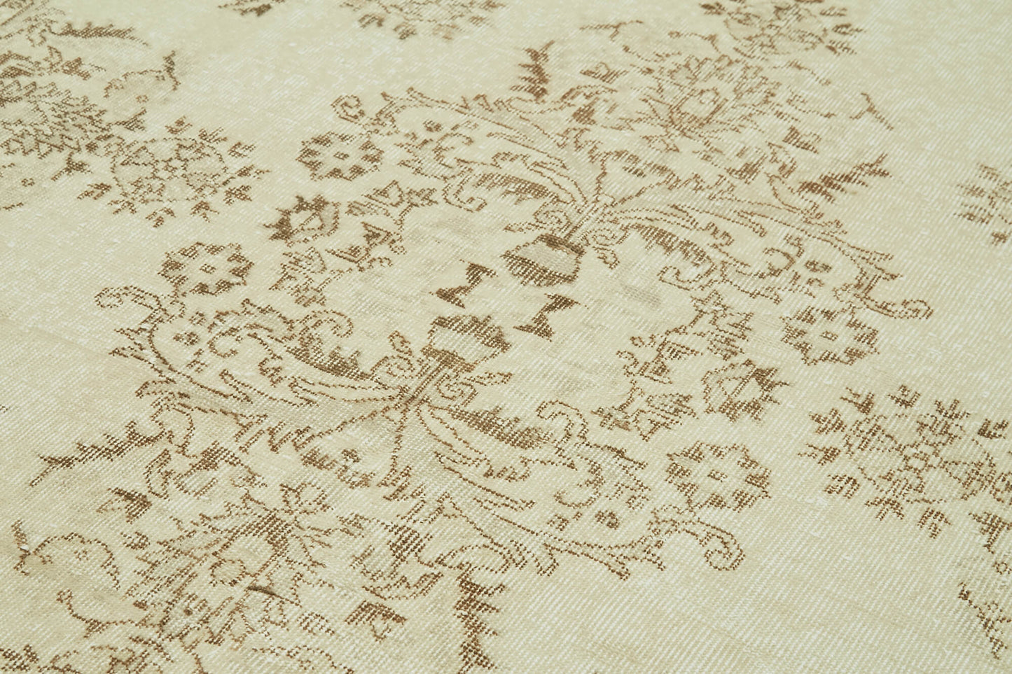 7x11 Beige Turkish Vintage Area Rug - 41393