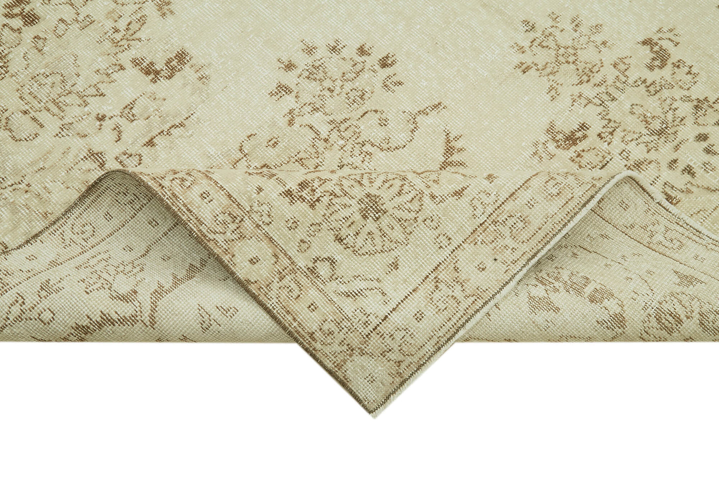 7x11 Beige Turkish Vintage Area Rug - 41393