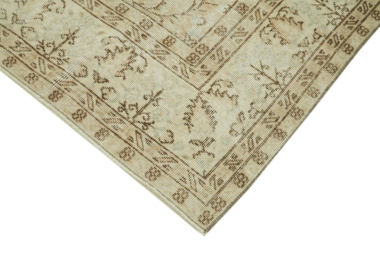 7x10 Beige Turkish Vintage Area Rug - 41396