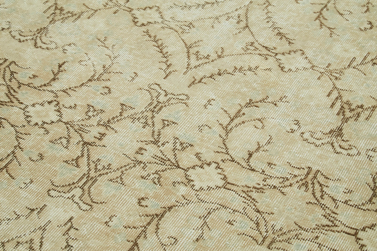 7x10 Beige Turkish Vintage Area Rug - 41396