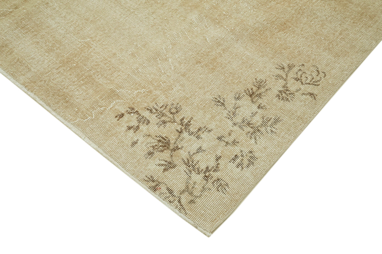 7x10 Beige Turkish Vintage Area Rug - 41406