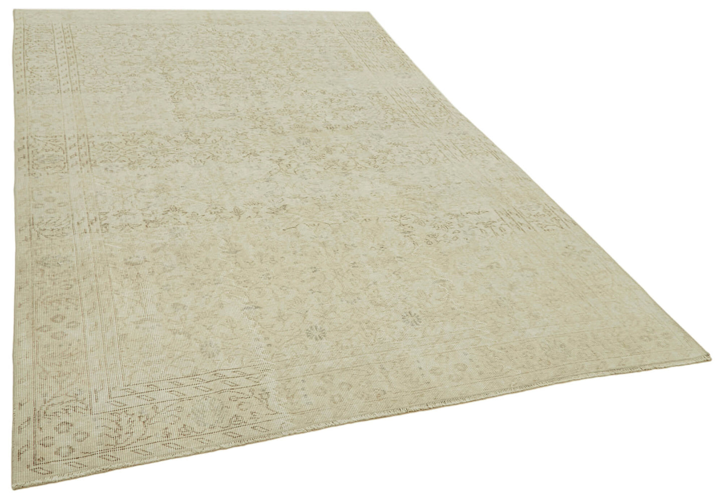 6x10 Beige Turkish Vintage Area Rug - 41408