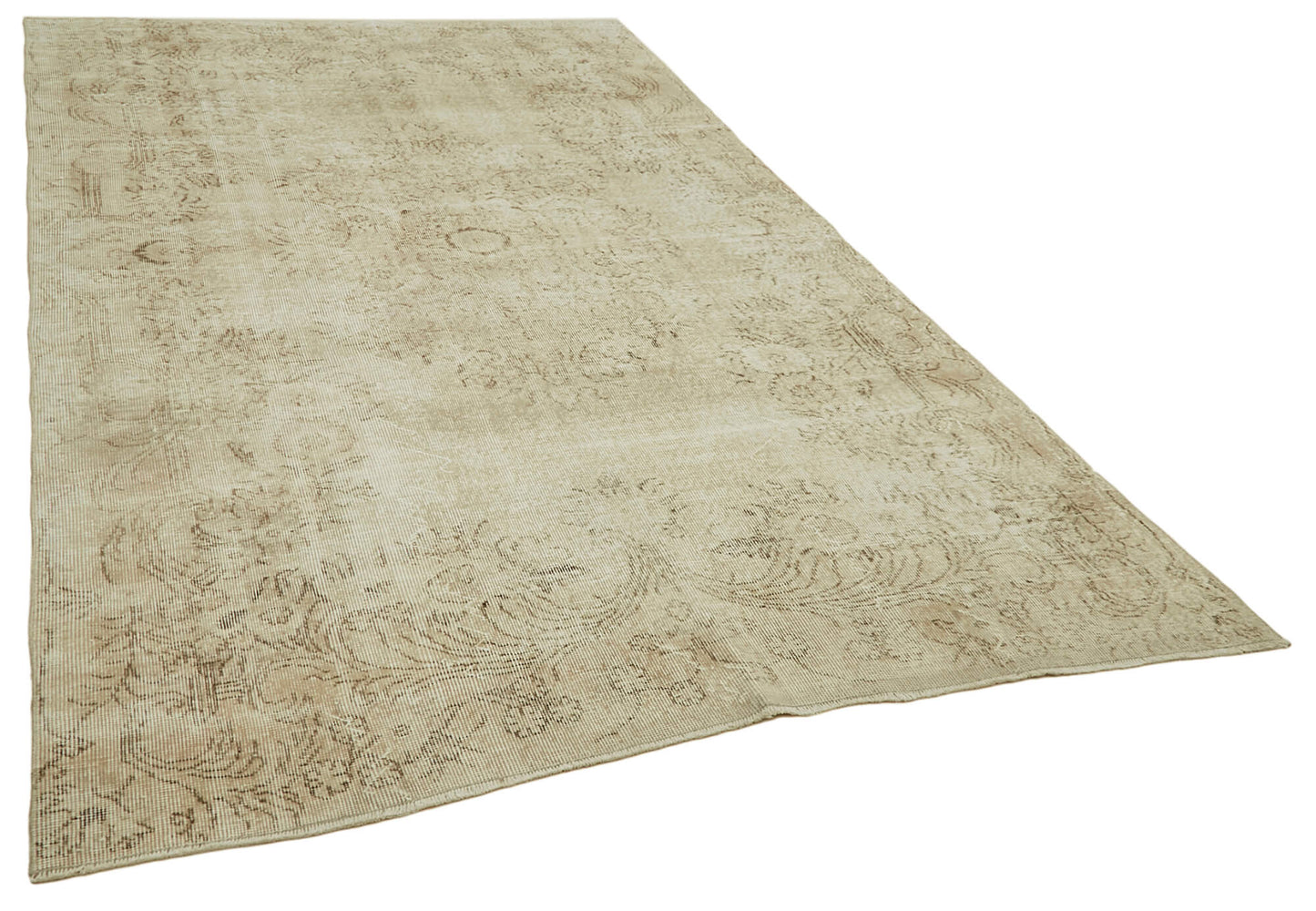 6x10 Beige Turkish Vintage Area Rug - 41424
