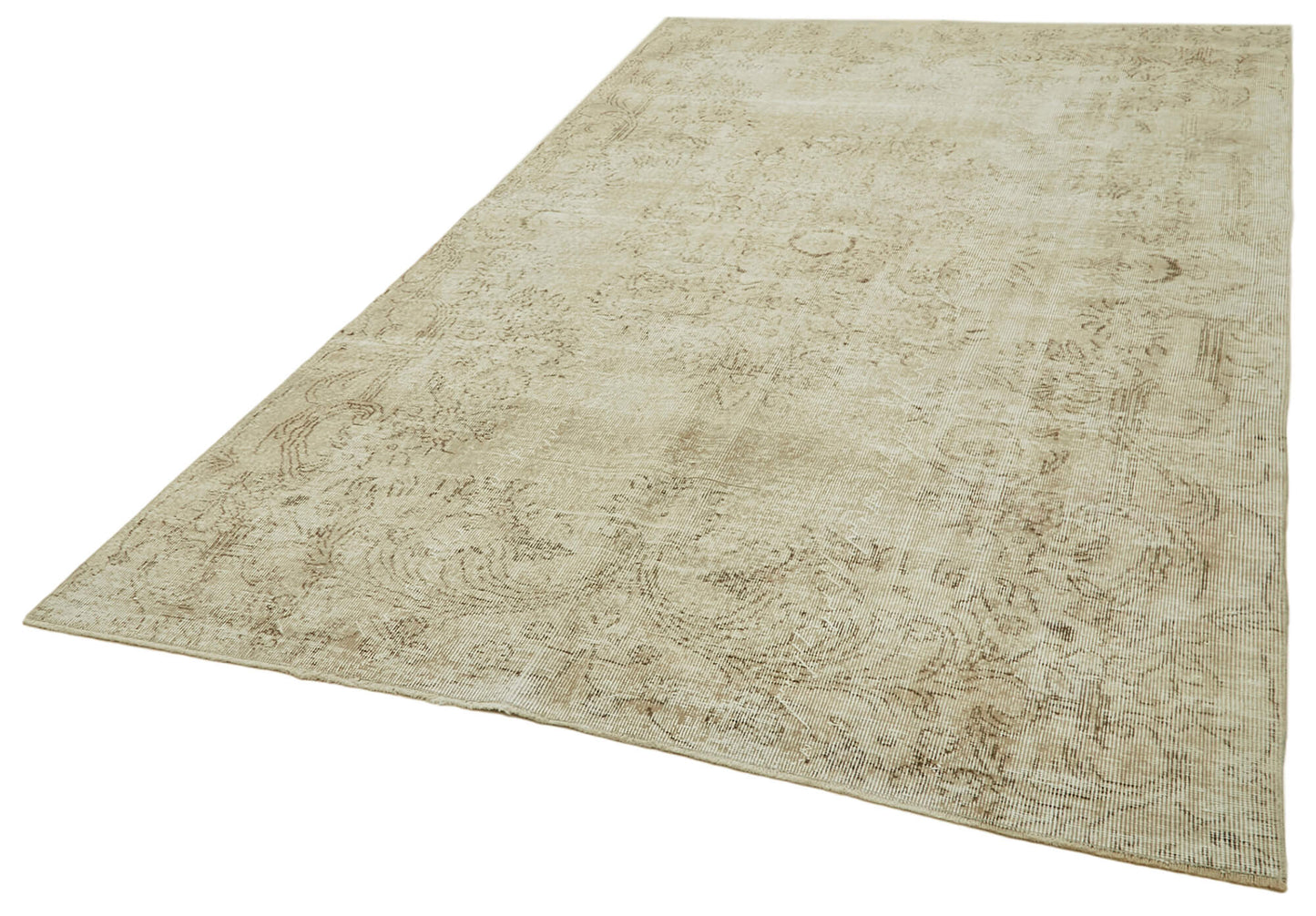6x10 Beige Turkish Vintage Area Rug - 41424