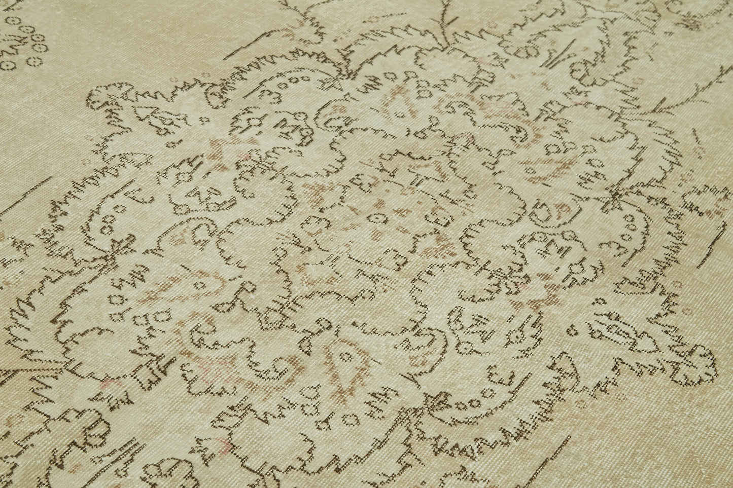 7x10 Beige Turkish Vintage Area Rug - 41451