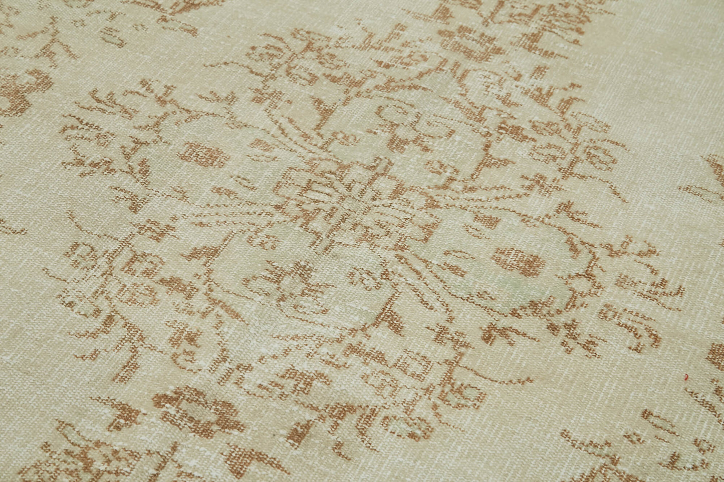 5x9 Beige Turkish Vintage Area Rug - 41480