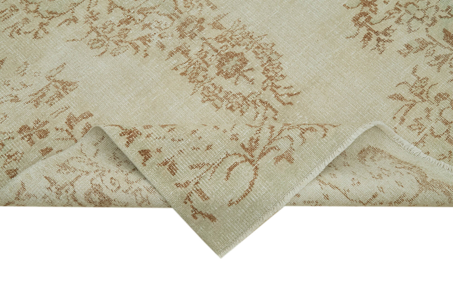 5x9 Beige Turkish Vintage Area Rug - 41480