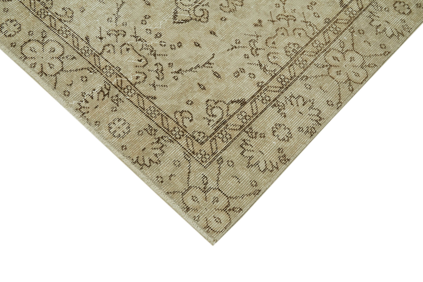5x8 Beige Turkish Vintage Area Rug - 41485