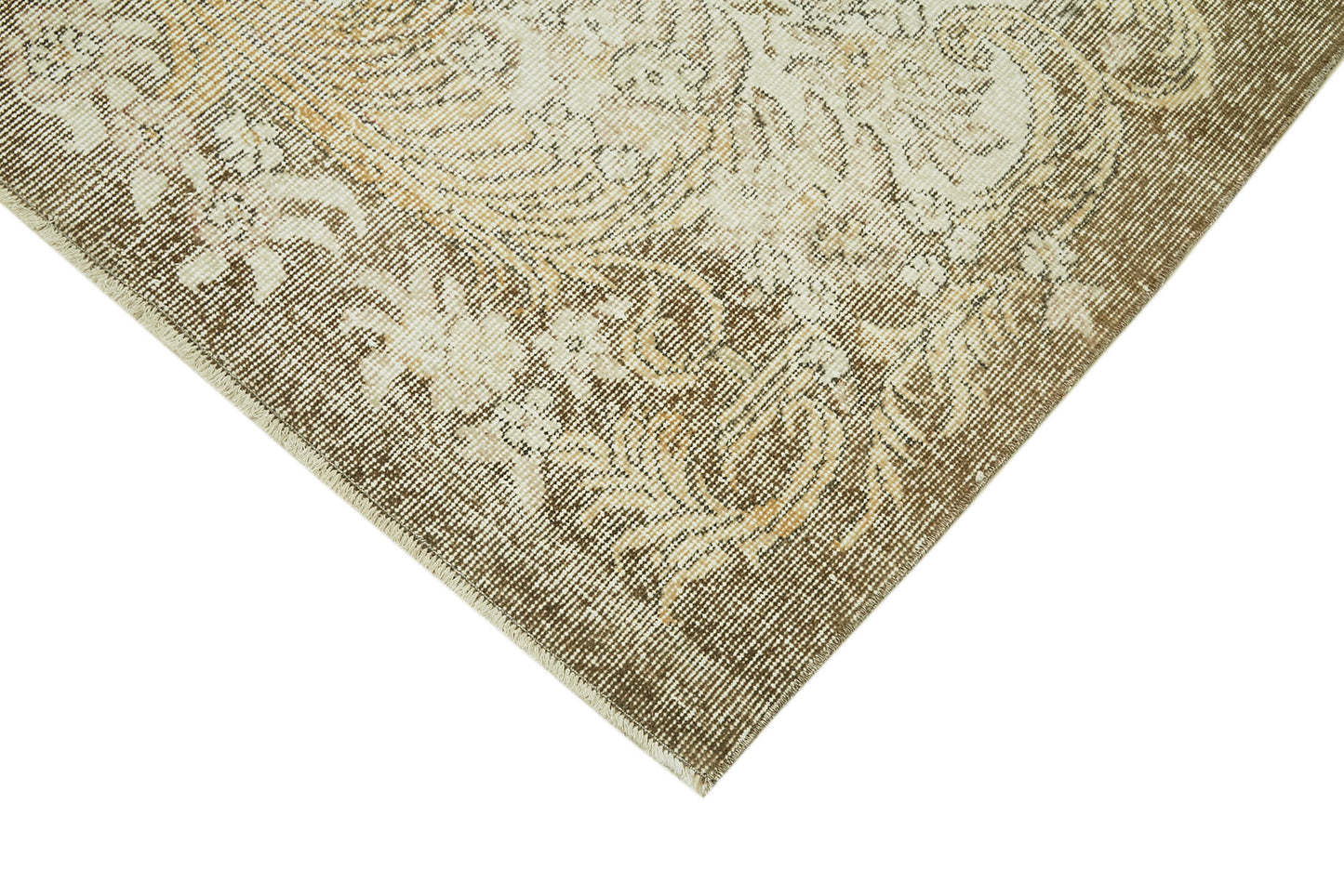6x9 Beige Turkish Vintage Area Rug - 41511