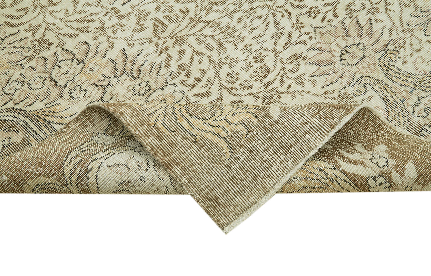 6x9 Beige Turkish Vintage Area Rug - 41511