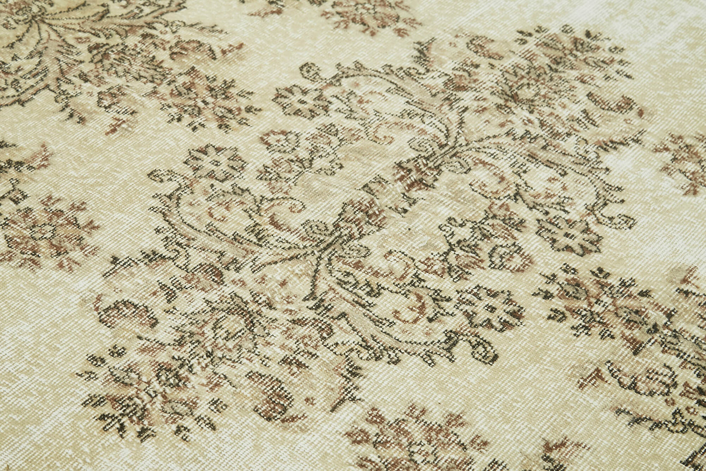 5x8 Beige Turkish Vintage Area Rug - 41519