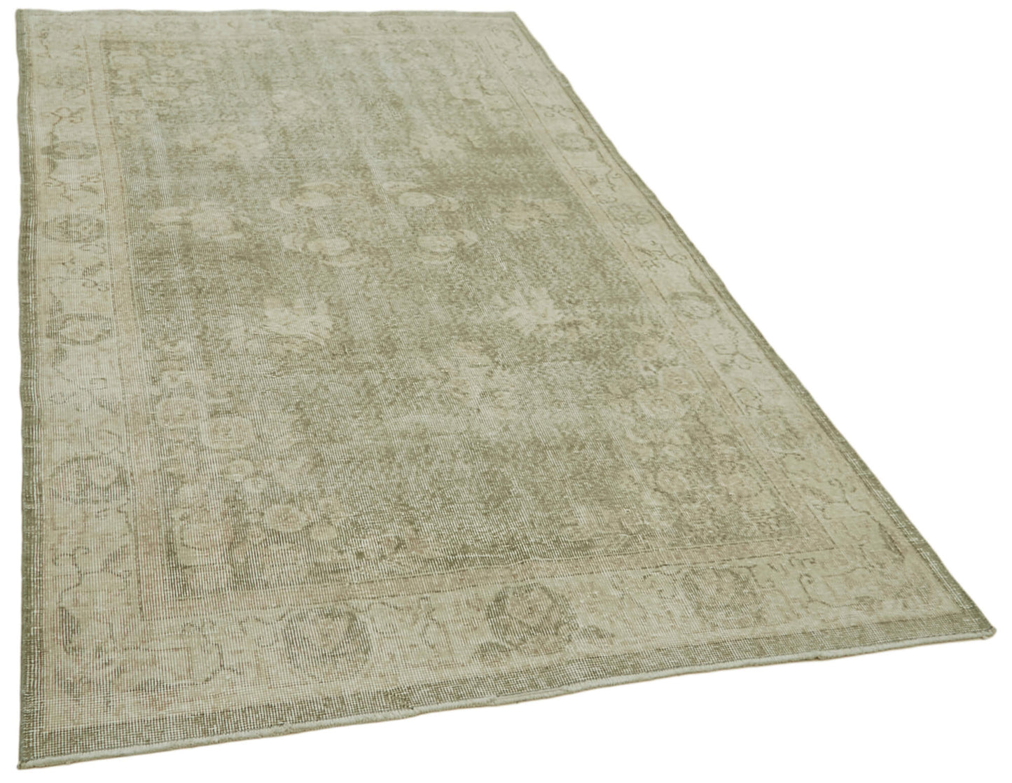 5x9 Beige Turkish Vintage Area Rug - 41543