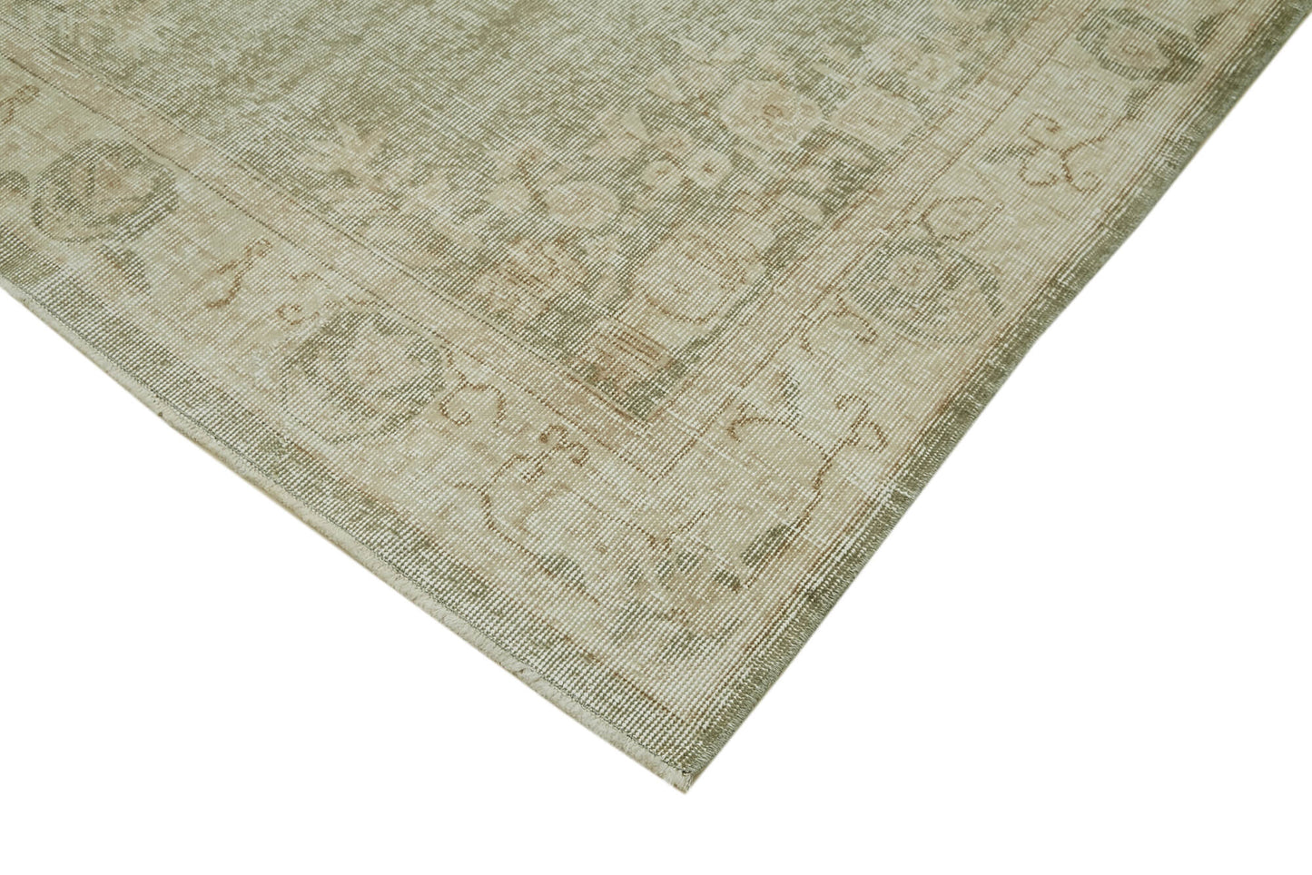 5x9 Beige Turkish Vintage Area Rug - 41543