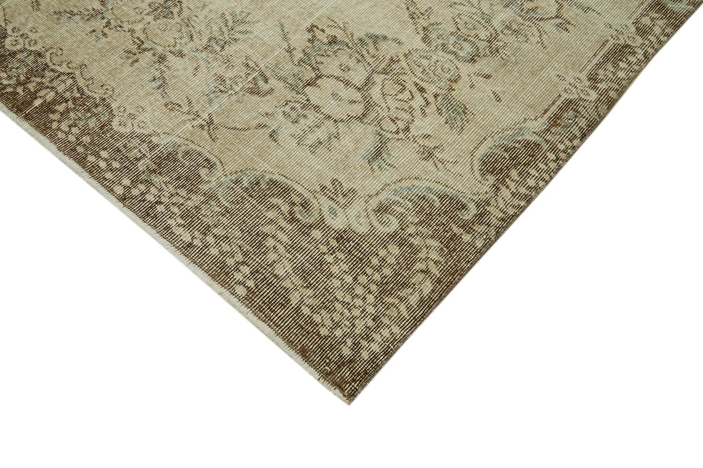6x9 Beige Turkish Vintage Area Rug - 41546