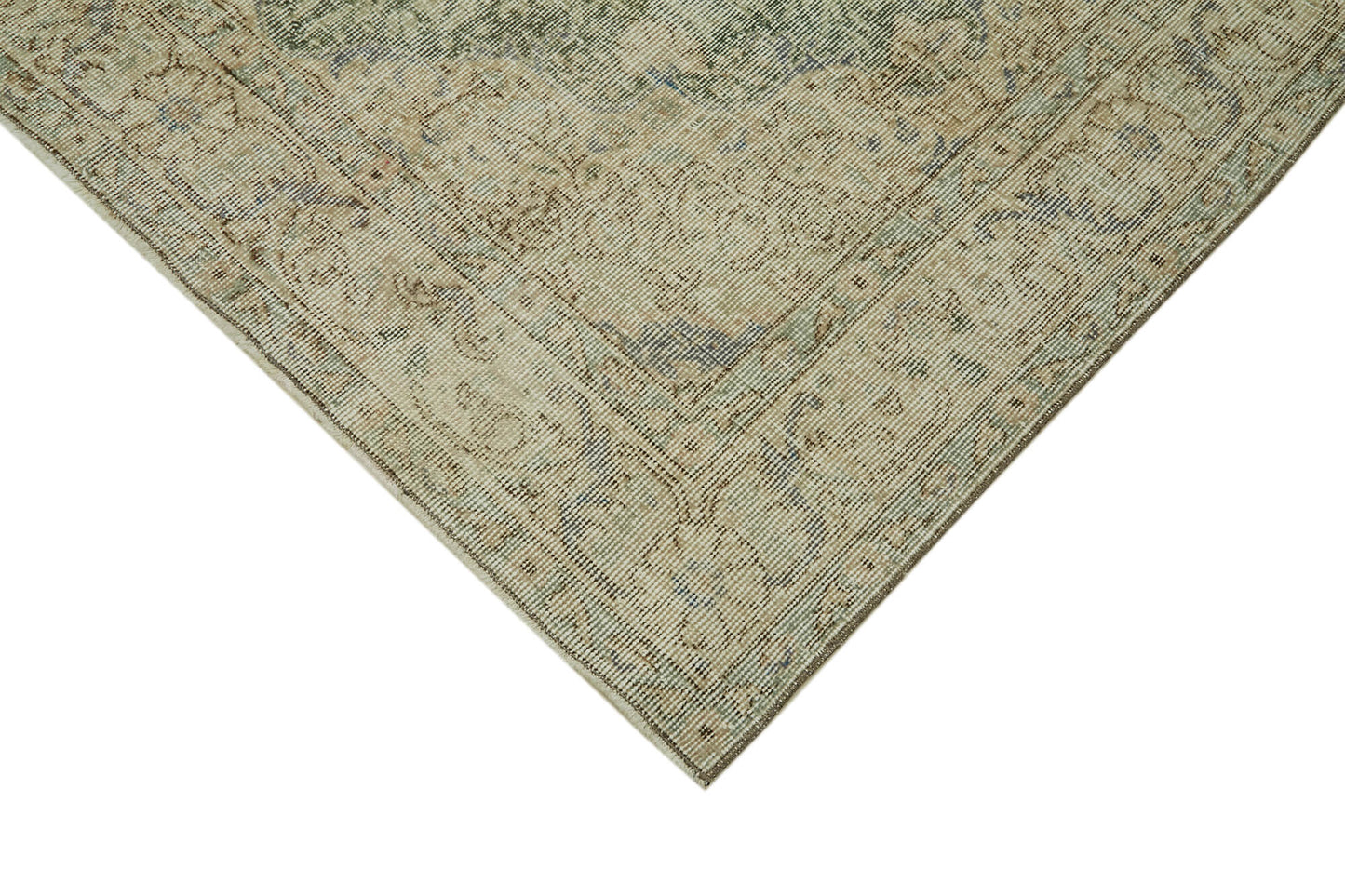 5x9 Beige Turkish Vintage Area Rug - 41547