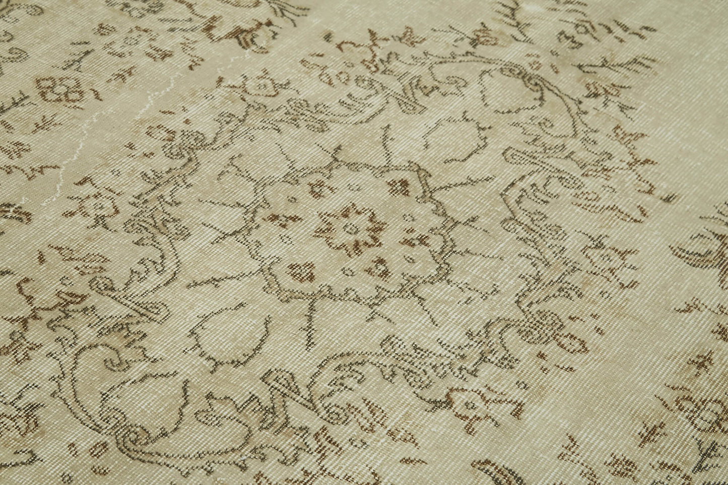 5x8 Beige Turkish Vintage Area Rug - 41550