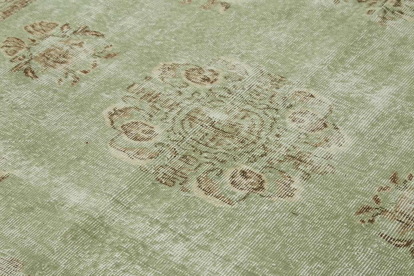 5x9 Beige Turkish Vintage Area Rug - 41557