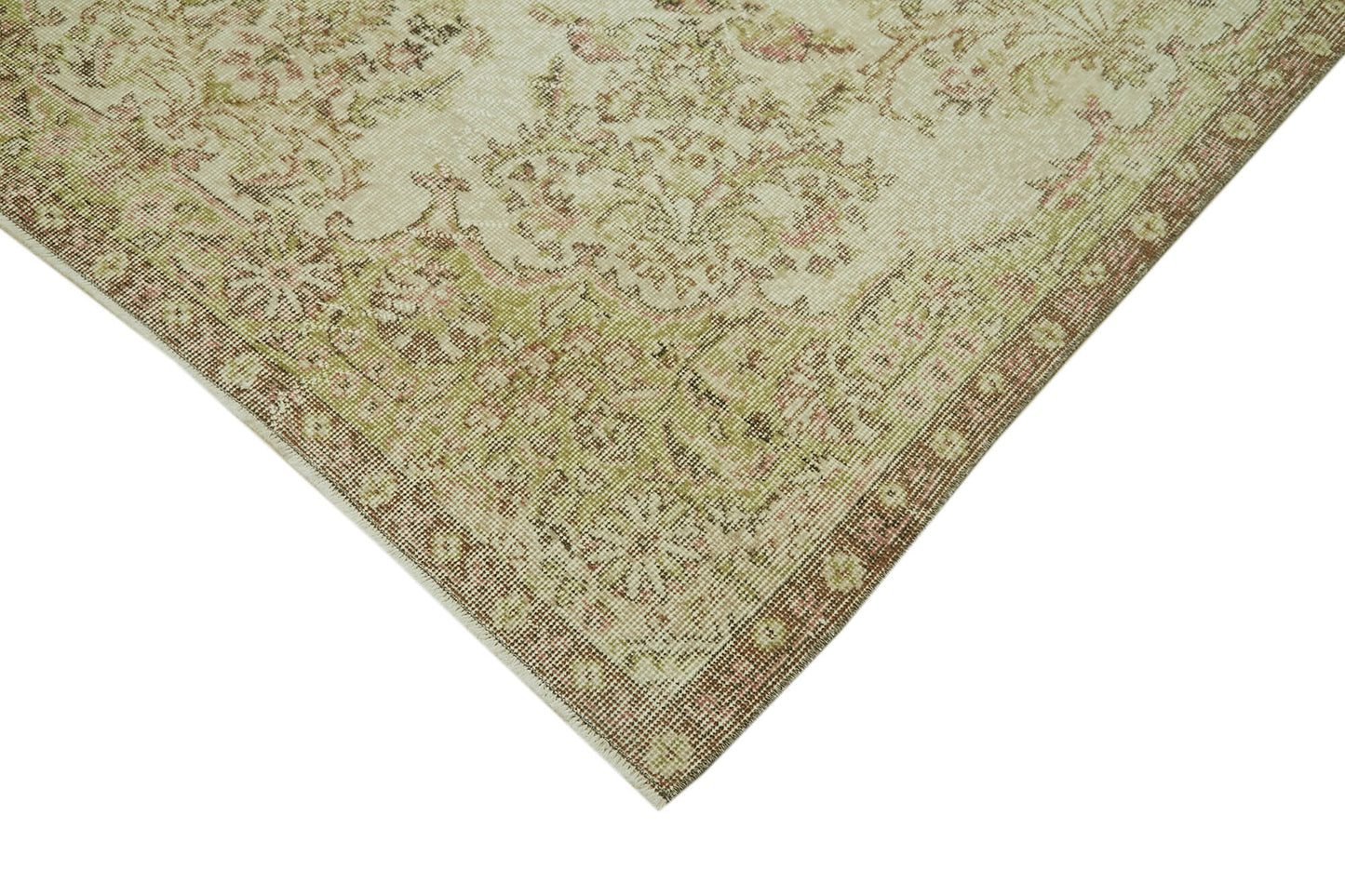 6x9 Beige Turkish Vintage Area Rug - 41560