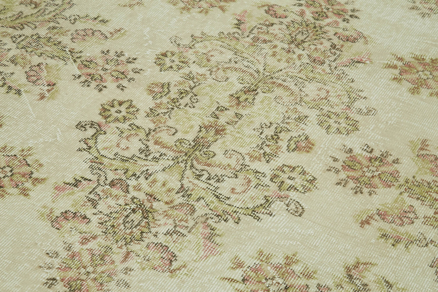 6x9 Beige Turkish Vintage Area Rug - 41560