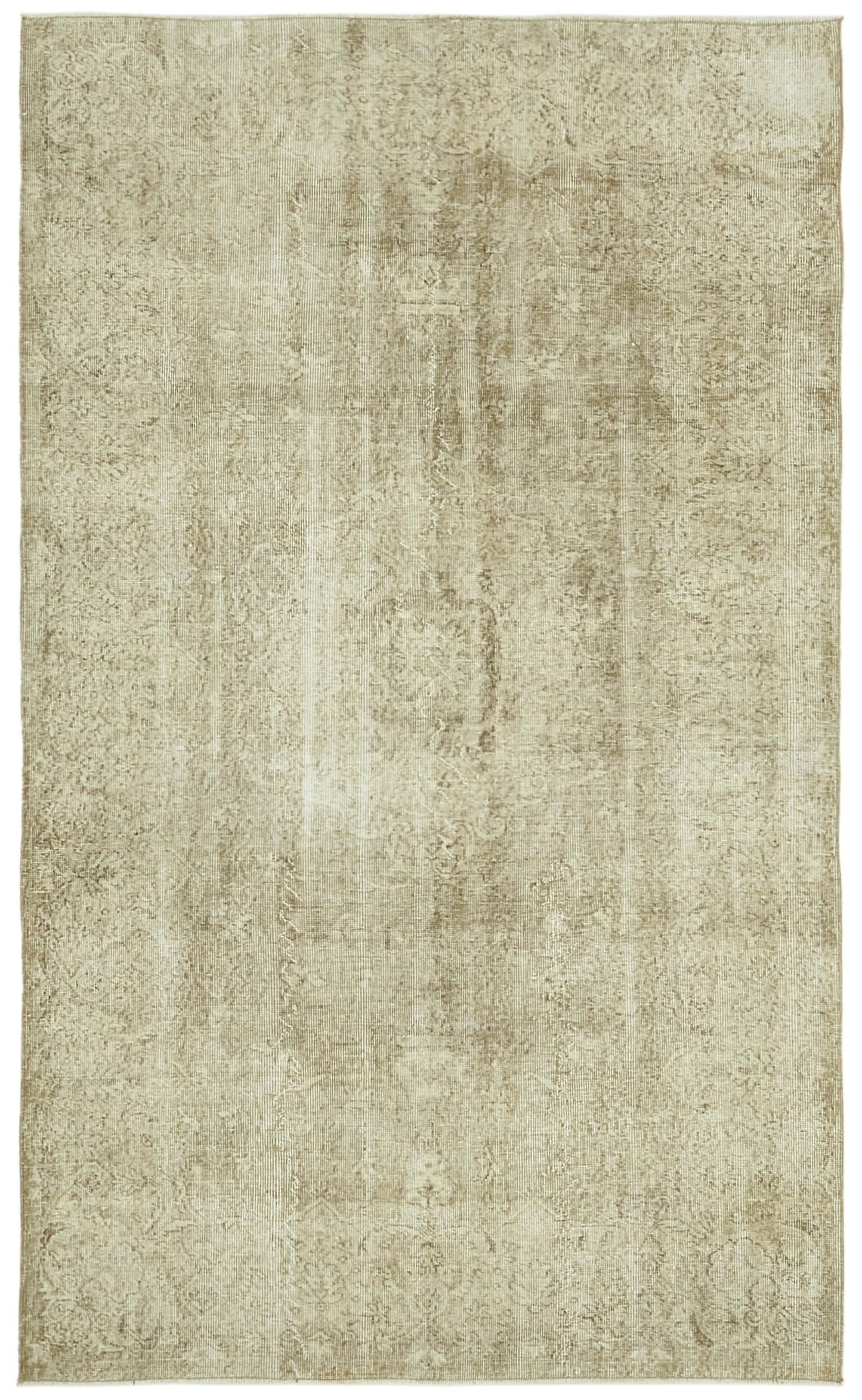 5x9 Beige Turkish Vintage Area Rug - 41561