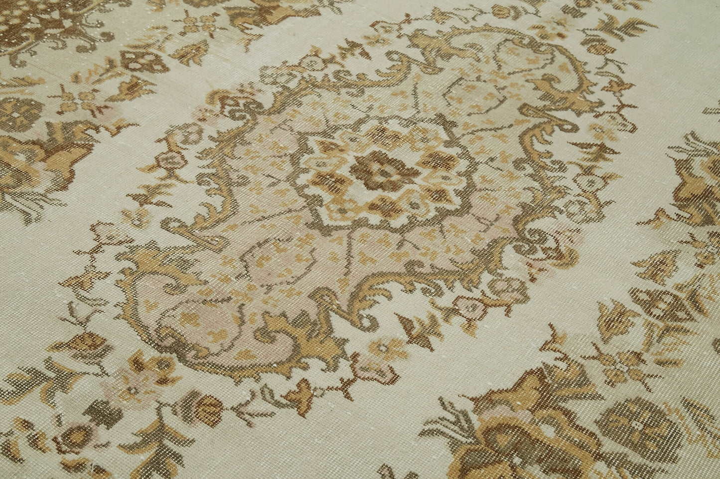 6x10 Beige Turkish Vintage Area Rug - 41567