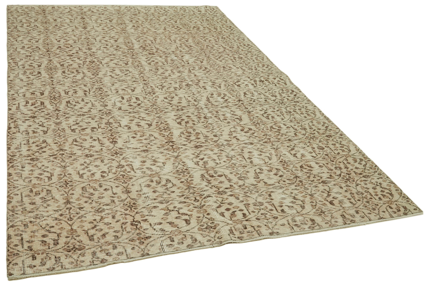 6x9 Beige Turkish Vintage Area Rug - 41590
