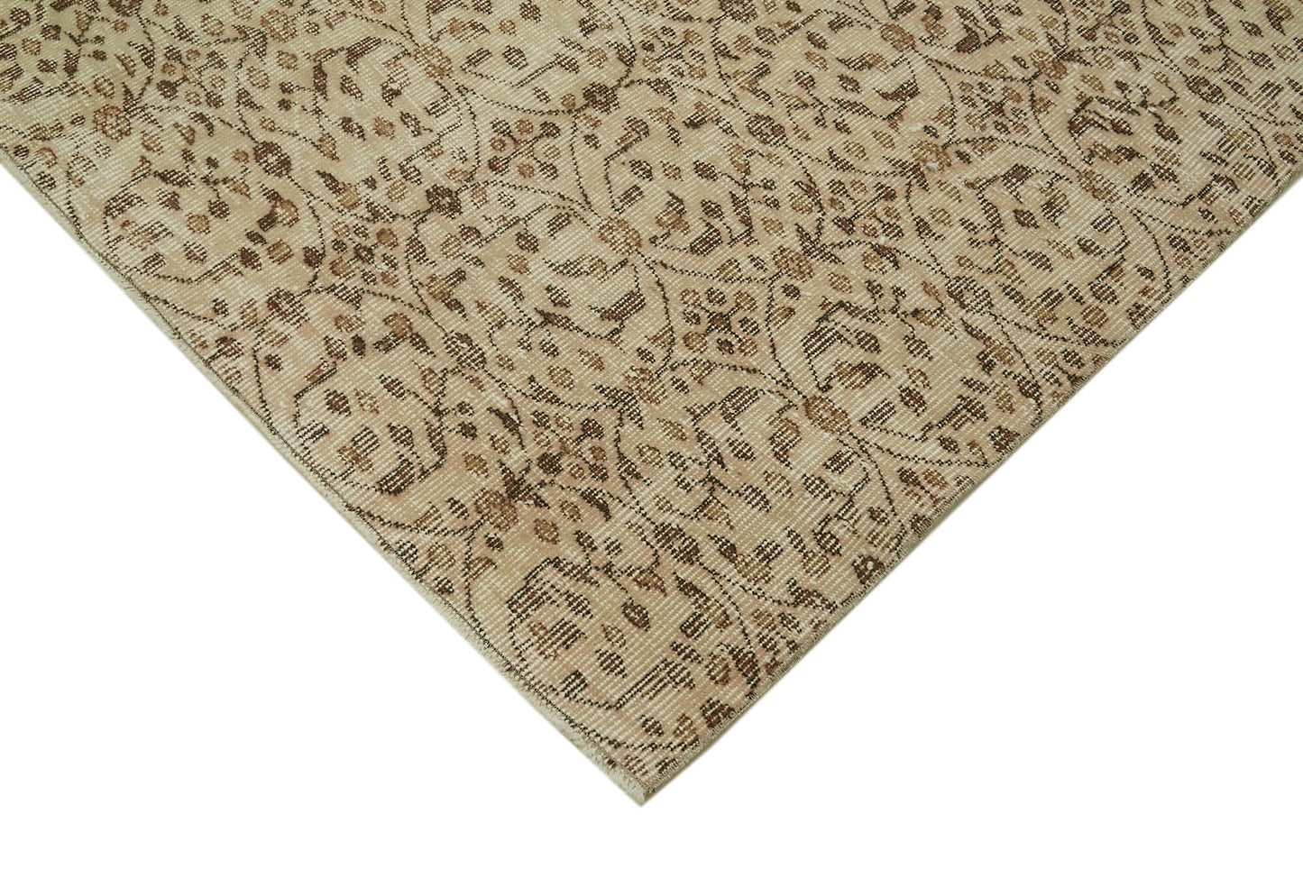 6x9 Beige Turkish Vintage Area Rug - 41590