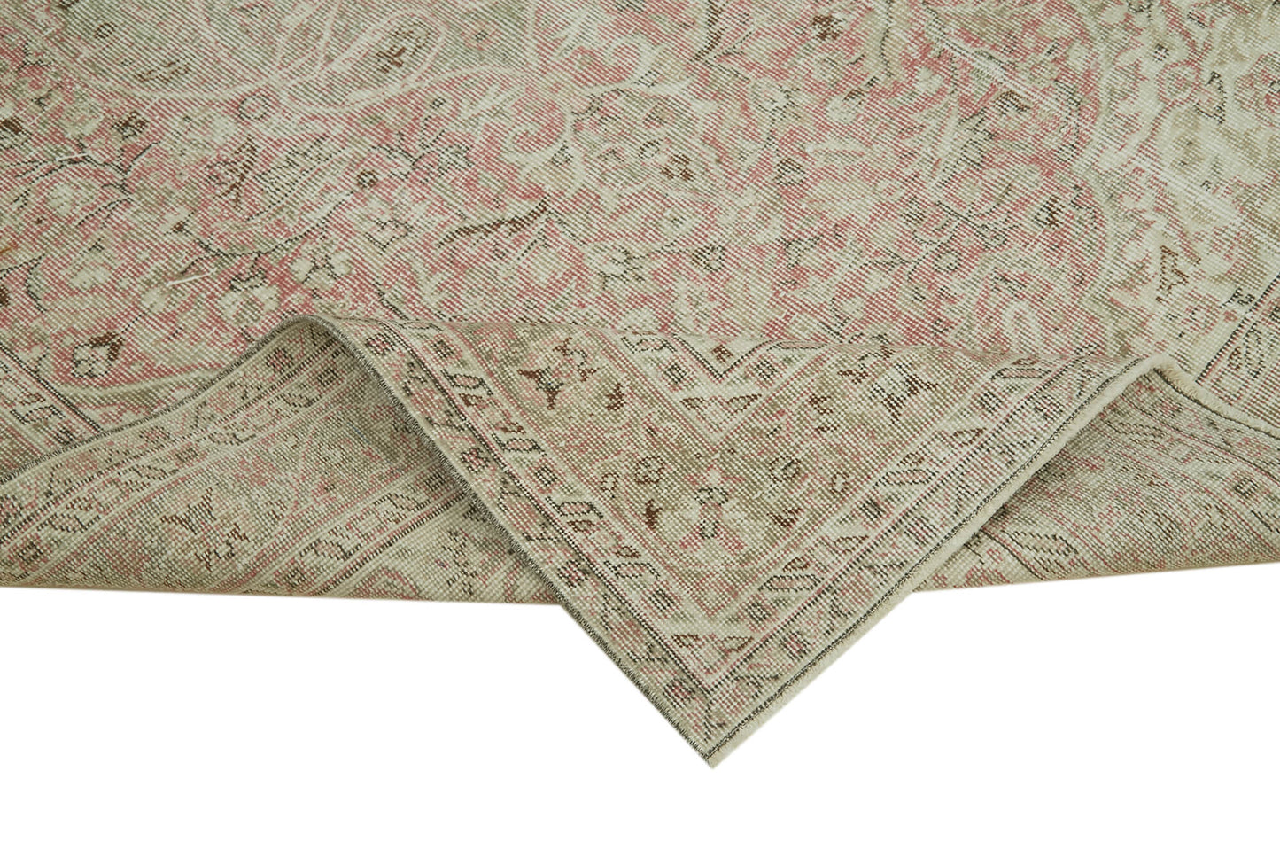 5x9 Beige Turkish Vintage Area Rug - 41602