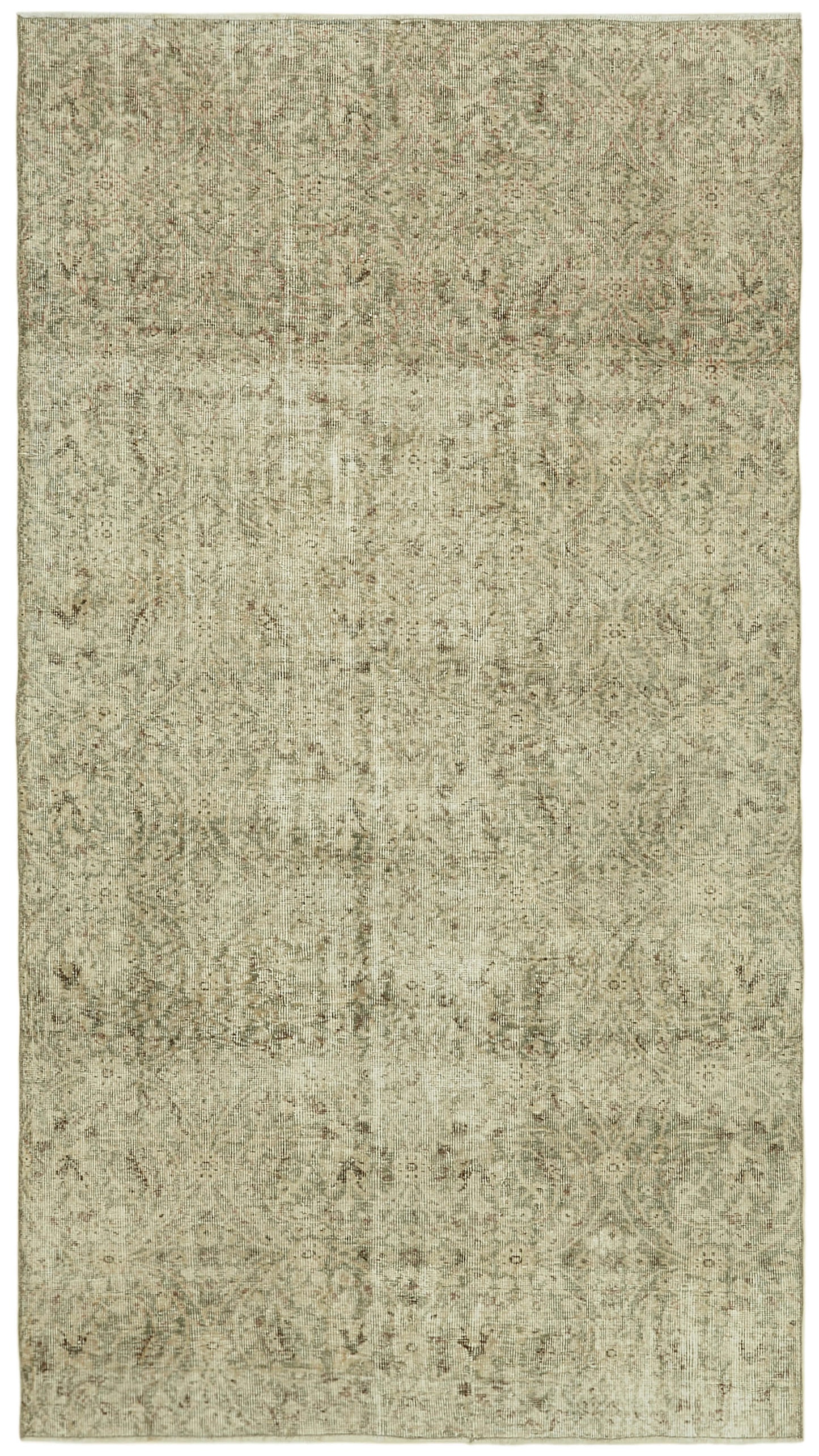5x9 Beige Turkish Vintage Area Rug - 41604