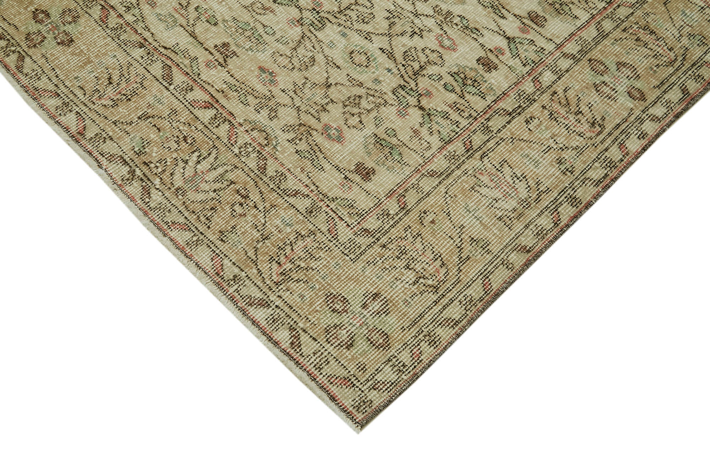 5x8 Beige Turkish Vintage Area Rug - 41606