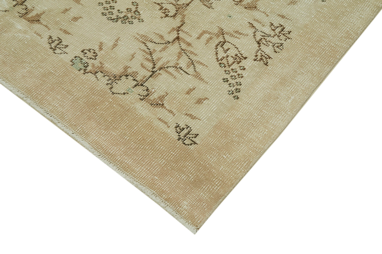 5x9 Beige Turkish Vintage Area Rug - 41613