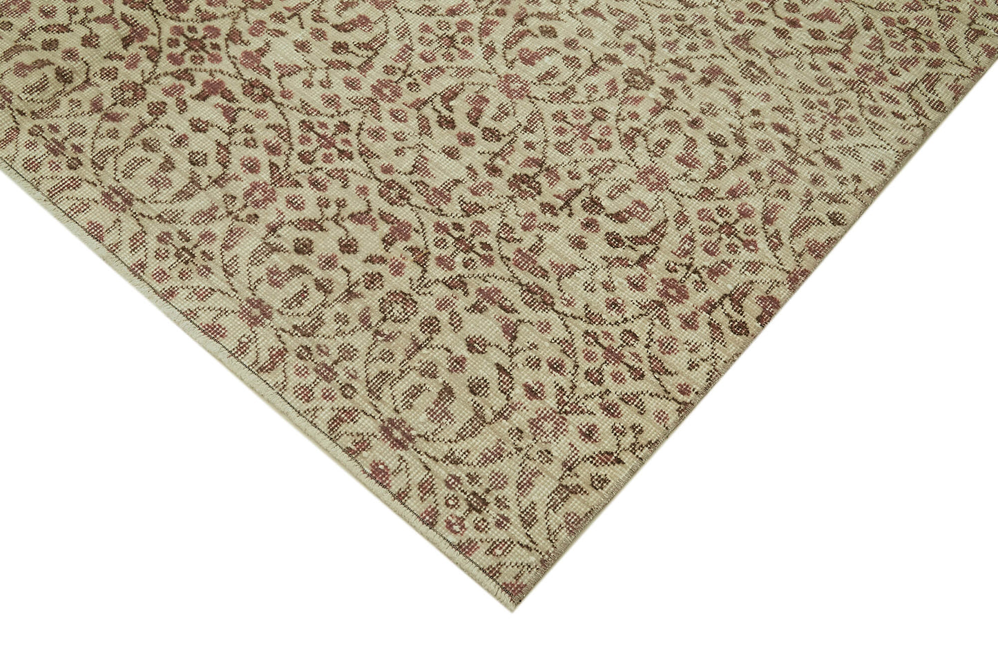 6x9 Beige Turkish Vintage Area Rug - 41641