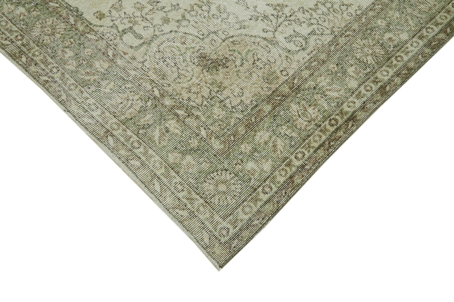 6x9 Beige Turkish Vintage Area Rug - 41644