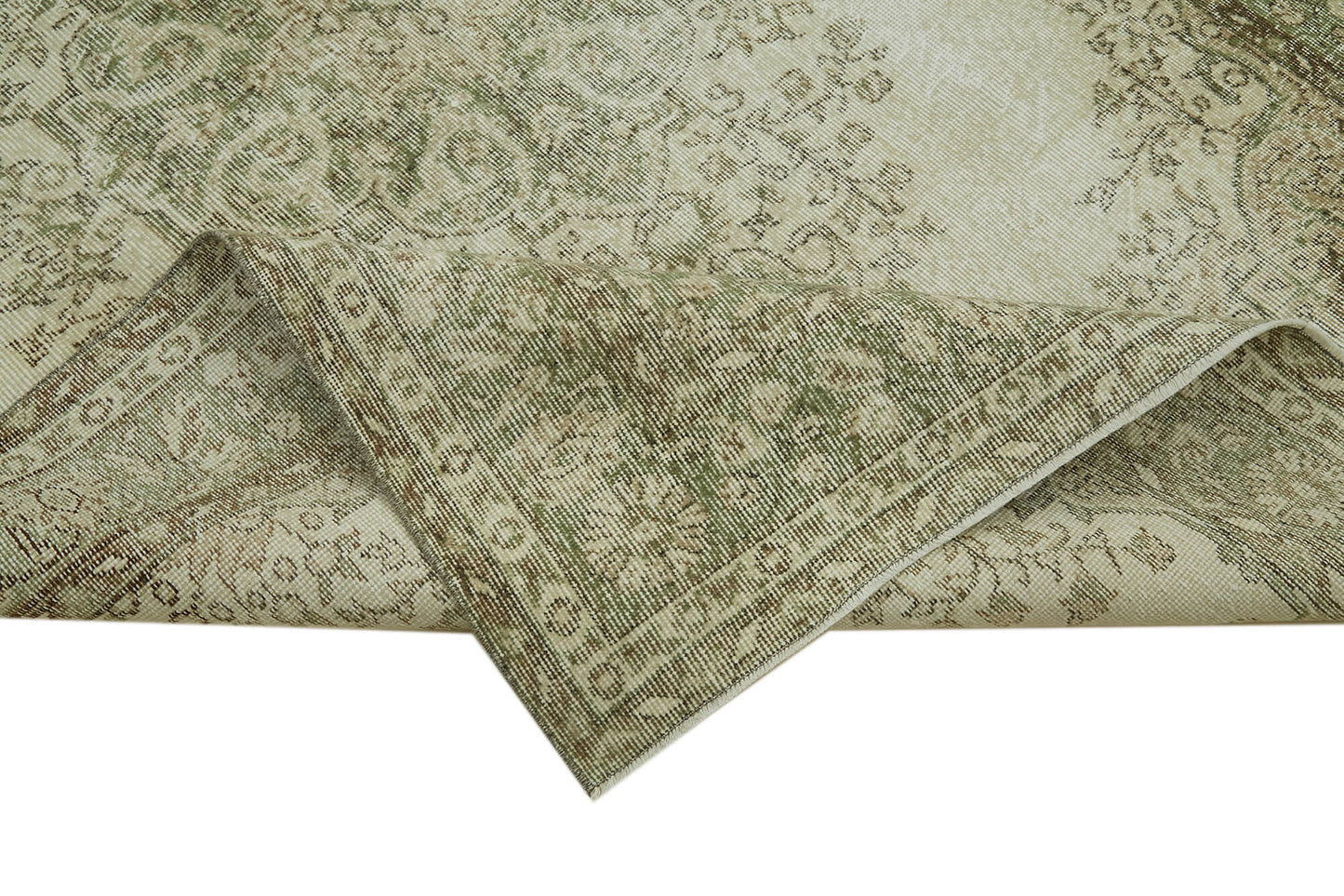 6x9 Beige Turkish Vintage Area Rug - 41644