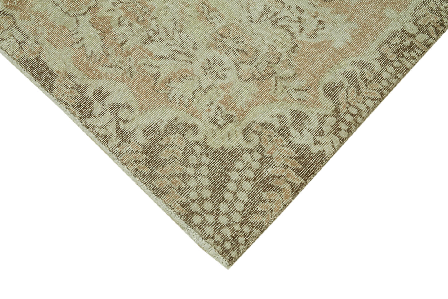 6x9 Beige Turkish Vintage Area Rug - 41648
