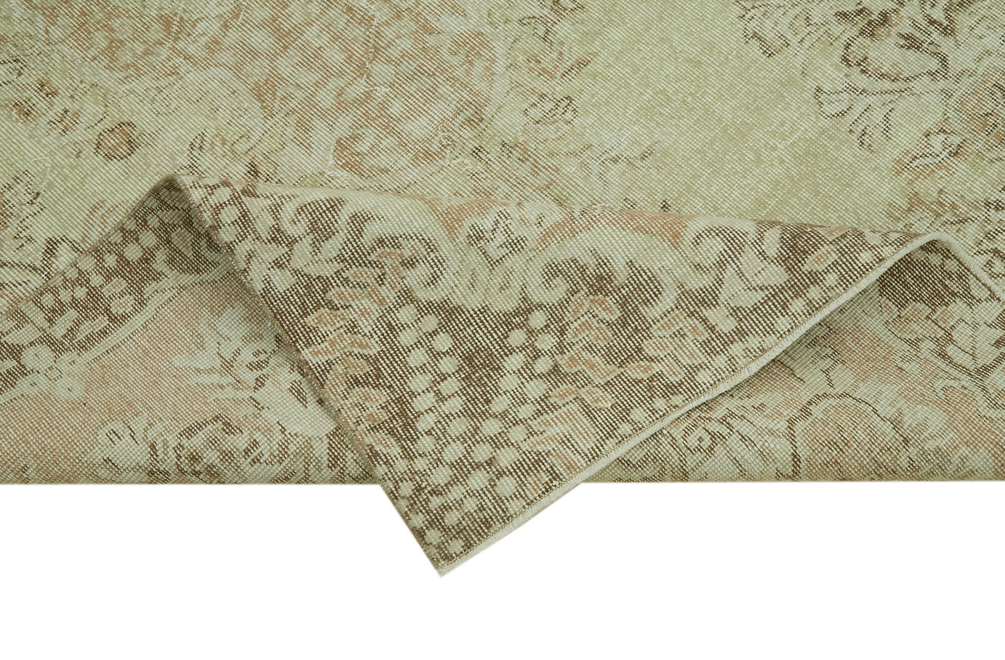 6x9 Beige Turkish Vintage Area Rug - 41648