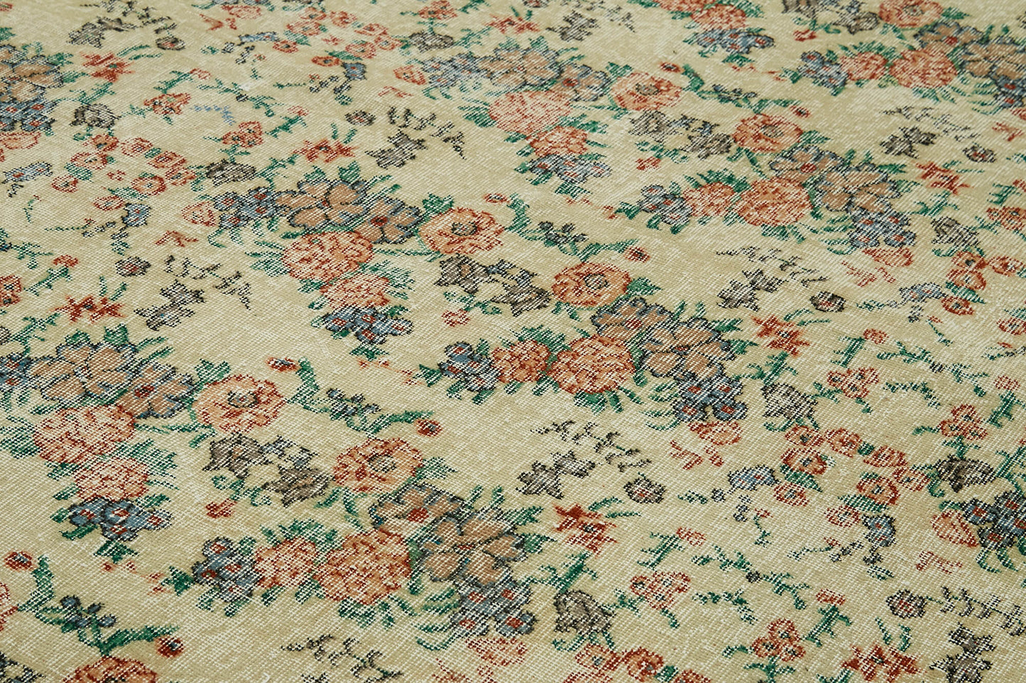 6x10 Beige Turkish Vintage Area Rug - 41656