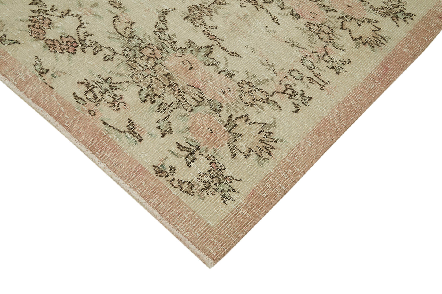 5x8 Beige Turkish Vintage Area Rug - 41663